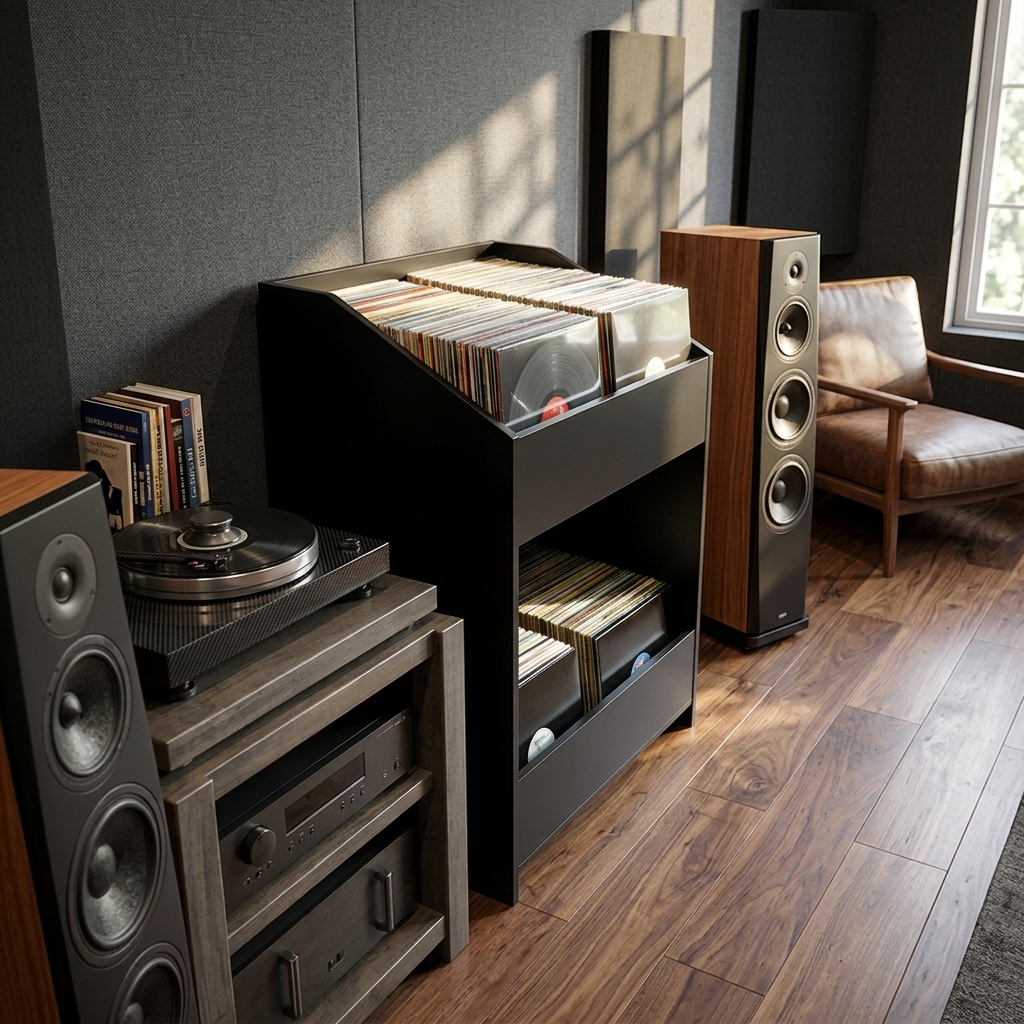 LPBIN Vinyl Record Storage Cabinet