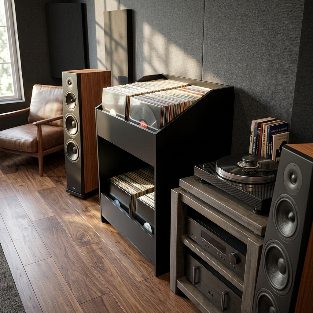 LPBIN LP Storage Cabinet / Modern Black / Order Now – Ships November 11th